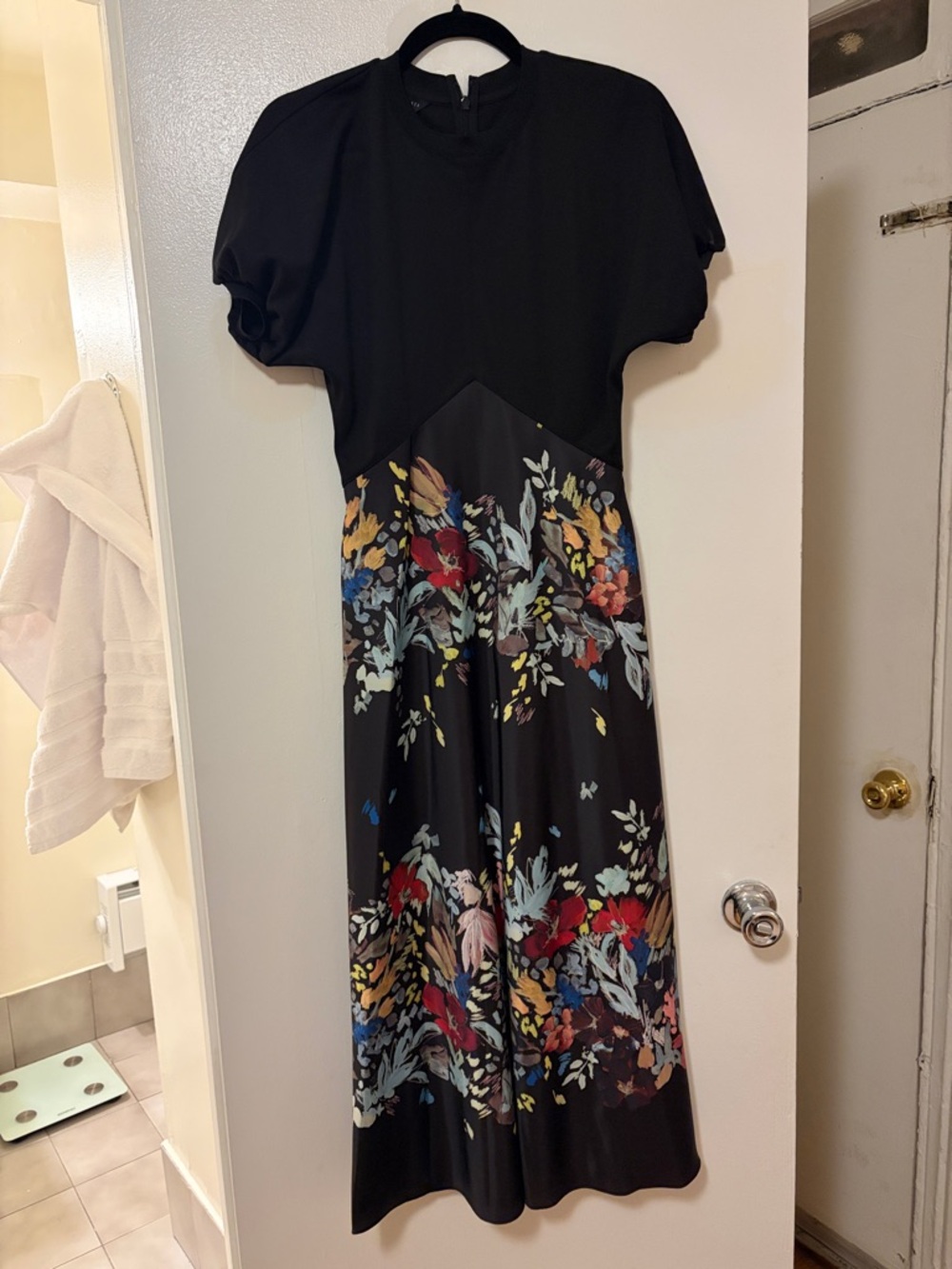 Ted Baker London Black Maxi Dress with Multicolor Floral Skirt